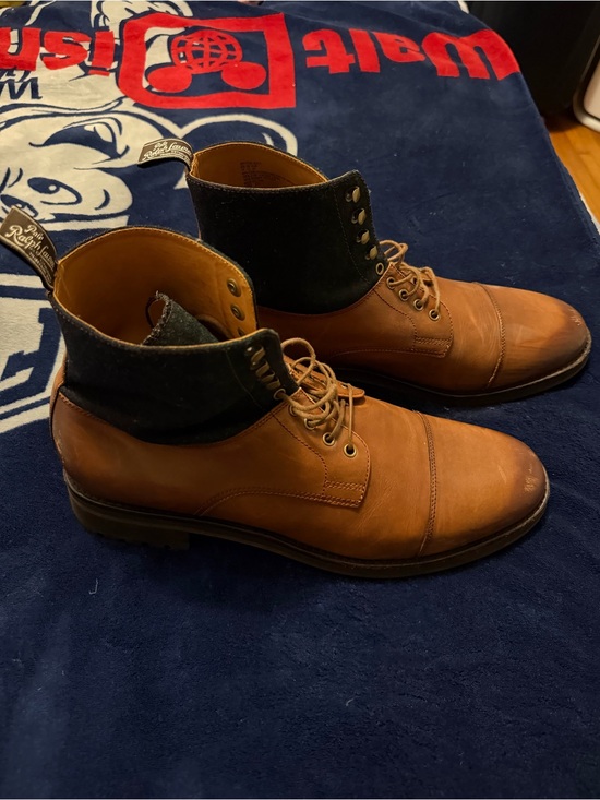 Polo Ralph Lauren BRYSON LEATHER & WOOL CAP-TOE BOOT Men’s Size US 14 Brown main image 8